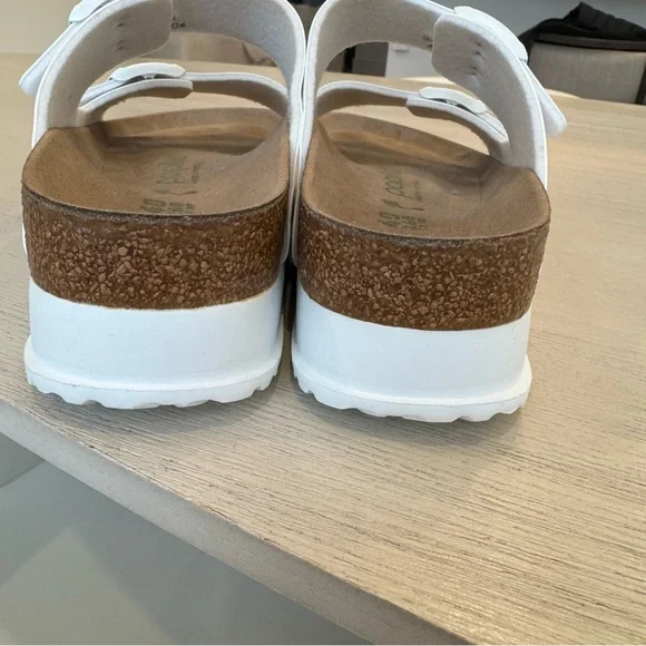 Birkenstock Papillio Arizona Flex Platform White Sandals 40 - Picture 10 of 12